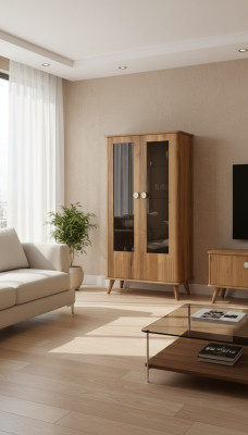 Robust Holzvitrinn Designer 2-Dieren Glasvitrinn Glasschafstil Edel Miwwelen