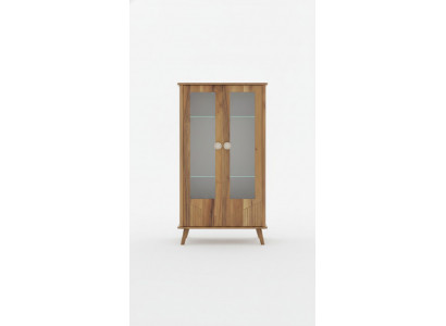 Robust Holzvitrinn Designer 2-Dieren Glasvitrinn Glasschafstil Edel Miwwelen