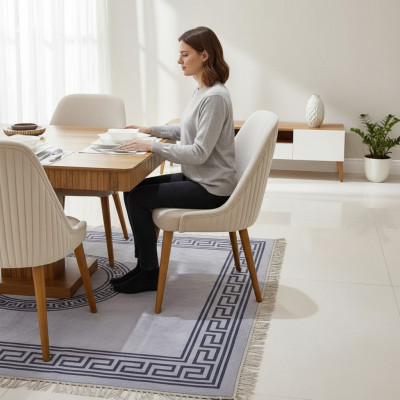 Wäissen Iesszëmmer 1er Stull Designer Kichenstull Modern Polstersäll