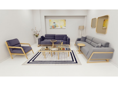 Blo-Gro Couche-Set Modern Couchen Designer 3-Sëtzer Luxus Fauteuil
