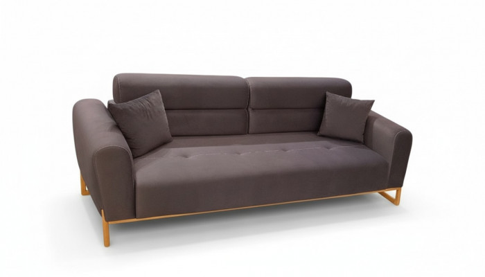 Braunen Polstersofa 3-Sëtzer Designer Wunnzëmmer Exklusiv Couch 3-er Sofa