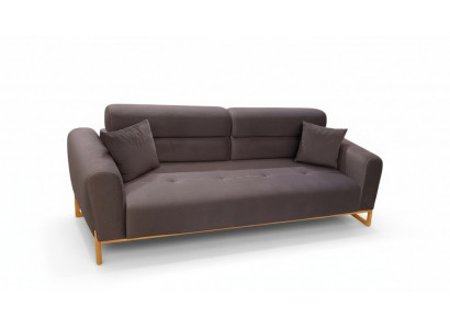 Braunen Polstersofa 3-Sëtzer Designer Wunnzëmmer Exklusiv Couch 3-er Sofa