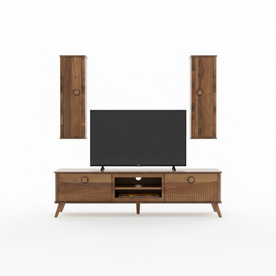Stilvollen hellbrongen TV-Lowboard Designer RTV Wunnzëmmer Sideboard