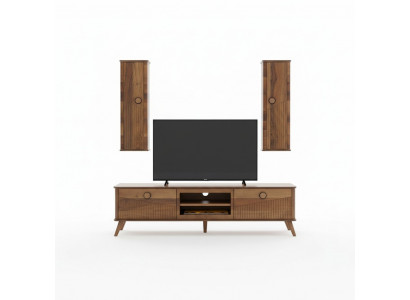 Stilvollen hellbrongen TV-Lowboard Designer RTV Wunnzëmmer Sideboard