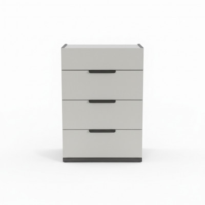 Grau-Wäiss Edel Kommode Schlofzëmmer Designer Holz 4-Schiefsmöbel