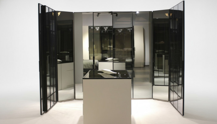 Exklusiven Glasschafschräin Schlofkummer Kleederschaf Designer Komodéiert.
