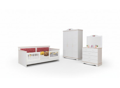 Weiße Kinderzimmer Möbel Schlafzimmer Garnitur Bett Schrank Kommode