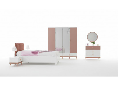 Schlafzimmer Komplettes Kinderzimmer Set Bett Kommode Kleiderschrank 5tlg