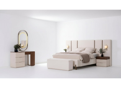 Schlofkummer Set Luxus Komplett Bett 2x Nuetsdësch Schminktisch 4tlg Nei