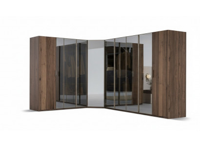 Modernen alebraune Stéckschaf Design Regal Schaf Holzschaf Luxuszëmmer.