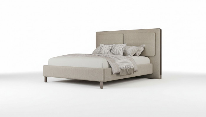 Polsterbett 180 x 200 cm Duebelbett Schlofzëmmer Luxus Holzmobilier nei