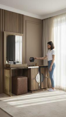 Stilvollt Schlofkummer Set Luxus Coiffeus mat Spigel Design nei