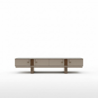 Design Sideboard Kommode Anrichte Spigel Holz Beige Miwwel Neiegkeet