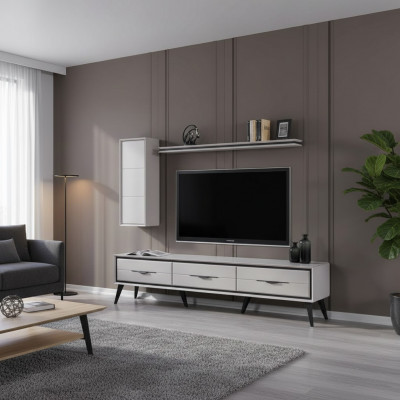 Stilvollen 3-dieren TV-Lowboard Modernen Mauer-Schaf Designer Regal