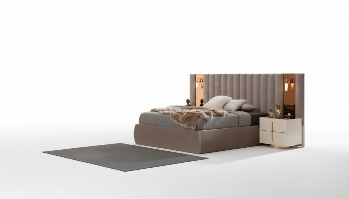 Stilvollen Schlofzëmmer Set Designer Schminktisch Holz 2x Nuetsdëscher