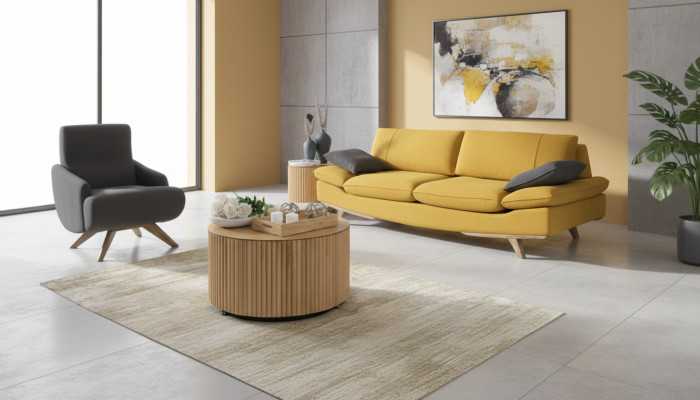 Stilvoll Liewen Zëmmer Garnitur Designer 3-Sëtzer Luxus Canapé Fauteuil 2 Stéck