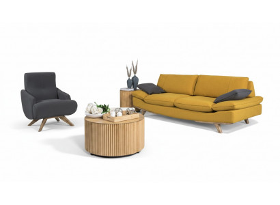 Stilvoll Liewen Zëmmer Garnitur Designer 3-Sëtzer Luxus Canapé Fauteuil 2 Stéck