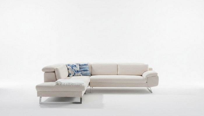 Wäisst Eck-Polstersofa L-Form Sofasen Wunnzëmmer Modern Wunnlandschaften