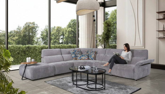 Stilvoll Gro Ecke Sofa L-Form Wunnzëmmer Designer Couch Luxus Sofen