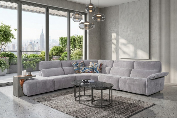 Stilvoll Gro Ecke Sofa L-Form Wunnzëmmer Designer Couch Luxus Sofen