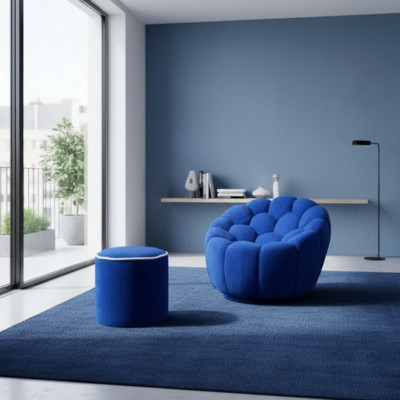 Bloen Designersëtz Wunnzëmmer Set 2tlg Exklusive Polsterschemel