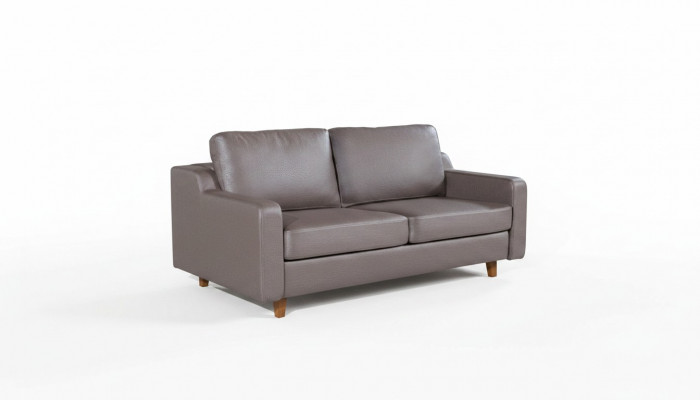 Graue Ledersofa Designer 3-Sëtzer Wunnzëmmer Couchen Polster Miwwelen