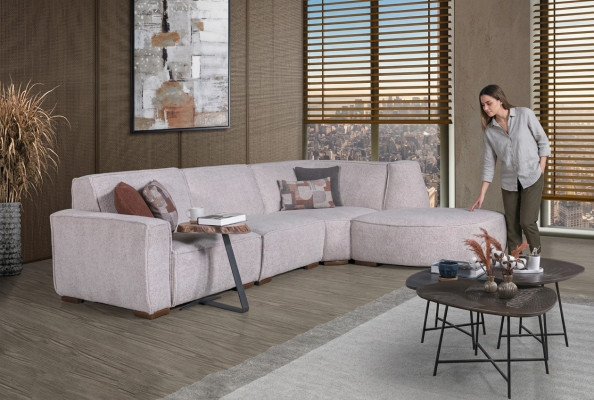 Exklusivt wäisst Ecksofa L-Form Wunnzëmmer Designer Couch Modern Miwwelen