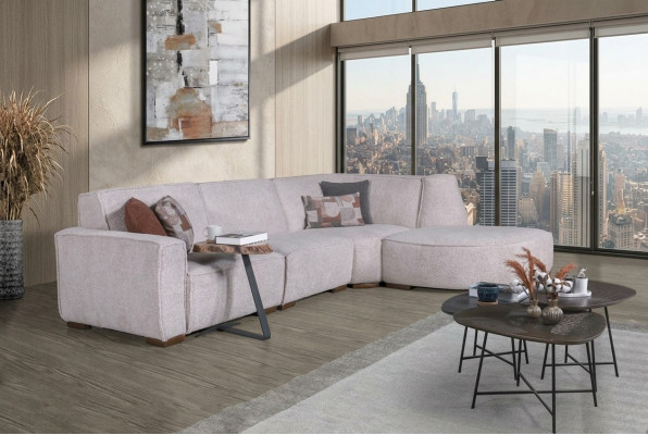 Exklusivt wäisst Ecksofa L-Form Wunnzëmmer Designer Couch Modern Miwwelen