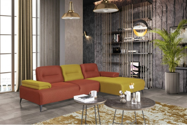 Zweefaarweg L-Form Ecksofa Designer Wunnzëmmer Sofa Modern Couchen