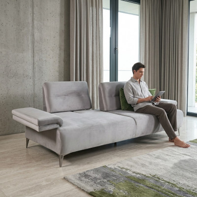 Hellbéis Sofa Designer 3-Sëtzer Wunnzëmmer Edel Couchen Moderne Sofae
