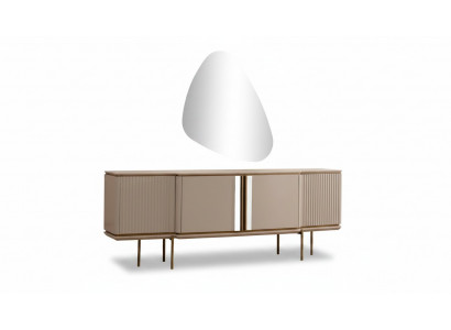 Béisch Iesszëmmer Kommod 2-diereg Luxuriéise Spigel Modern Holz Miwwelen