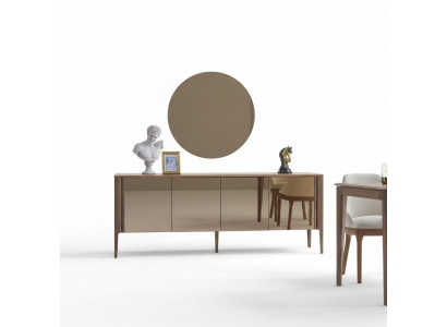 Brong Iesszëmmer Glas Vitrine Modernen Spigel Komplette 2-Deeler Set Nei