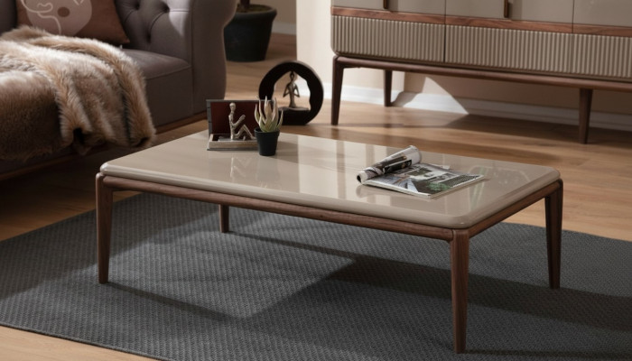 Braune Holz Couchtisch Wunnzëmmer Designer Miwwelen Luxus Stilvoll Dëscher