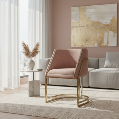 Luxuriéise beige Edelstol-Stull Iesszëmmer-Miwwelen Armlehn een-Sëtzer