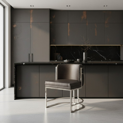 Luxus Still brong Faarf modern Miwwelen mat Metallsframe fir Iesszëmmer