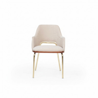 Beige Edelstolstull Metallkader Iesssall Einsëtzer Luxus Still Nei