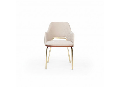 Beige Edelstolstull Metallkader Iesssall Einsëtzer Luxus Still Nei