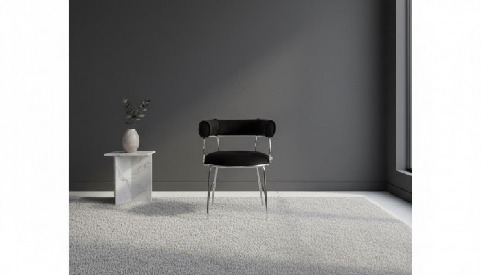 Designer schwaarze Barhocker luxuriéis Iesszëmmer Metallrahmen Still