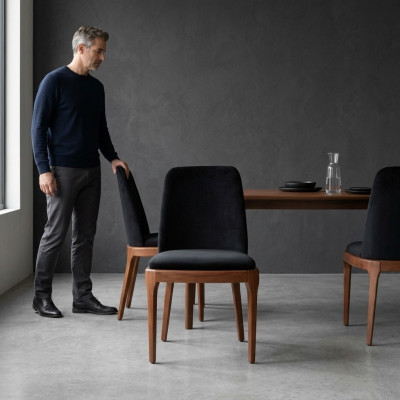Schwaarz-Brongen Polsterstull Designer Iesszëmmer Miwwel Eensëtzer Stull