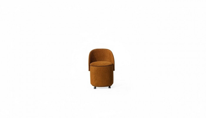 Designer Orange Polsterstull Pouf-Stull Mat Stauraum Iesszëmmer Miwwelen