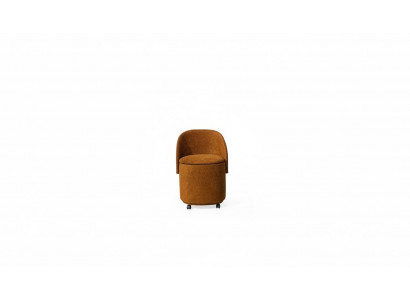 Designer Orange Polsterstull Pouf-Stull Mat Stauraum Iesszëmmer Miwwelen