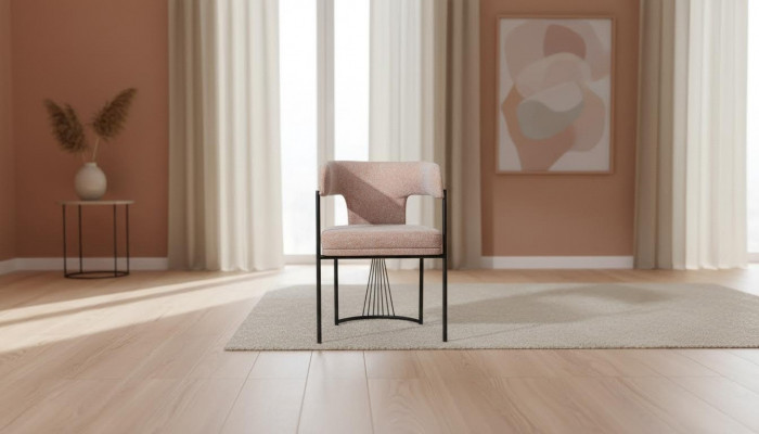 Beige Designer Stull Metallstullen Luxuriéis Iesszëmmer Gepolsterte Stullen