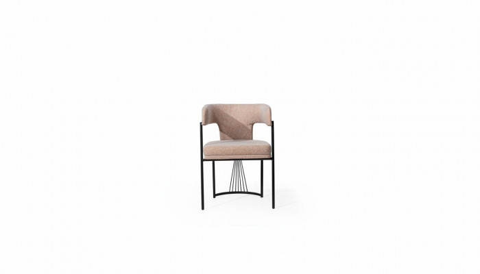 Beige Designer Stull Metallstullen Luxuriéis Iesszëmmer Gepolsterte Stullen