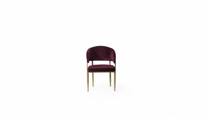 Däischter Lila Iesszëmmer Stull Designer Metallkader Iesszëmmer Holzstillen