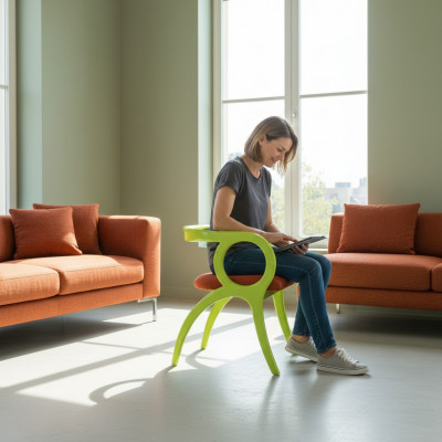 Grénge Designer Polstersëtz Einsitzer Iesszëmmer Luxuriéise Einsitzer