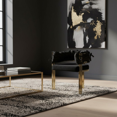 Schwaarze Metallstull Designer Iesszëmmer Still Luxus Edelstolstill