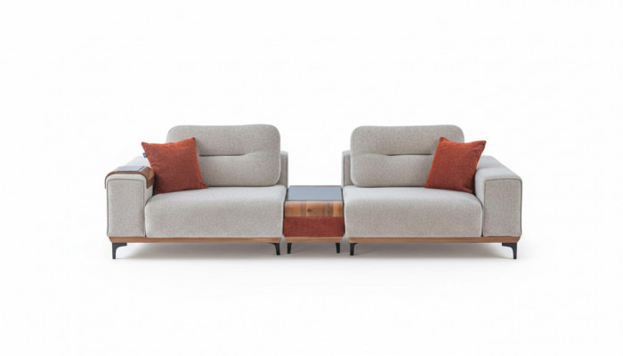 Stylvollen 3-Sëtzer Mat Engem Aleecht Dësch Designer Wunnzëmmer Couchë