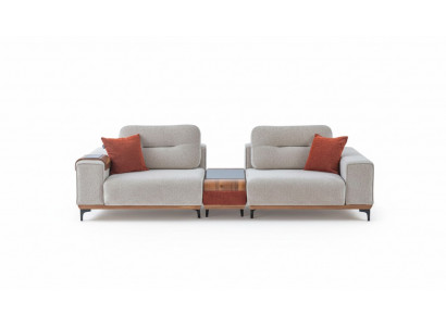 Stylvollen 3-Sëtzer Mat Engem Aleecht Dësch Designer Wunnzëmmer Couchë