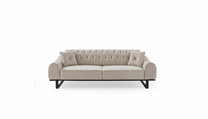 Exklusiv beige 3-Sëtzer Living Zëmmer Sofas Designer Luxus Couchen Nei