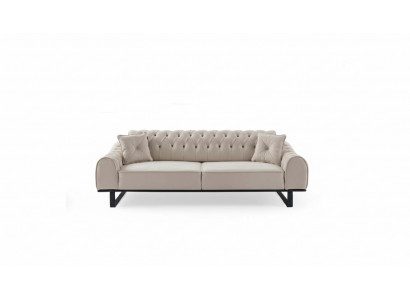 Exklusiv beige 3-Sëtzer Living Zëmmer Sofas Designer Luxus Couchen Nei